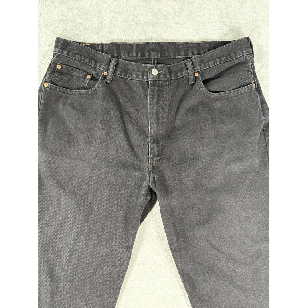 Levis 550 Jeans Mens‎ 42x30 Black Denim Relaxed Fit Tapered Leg